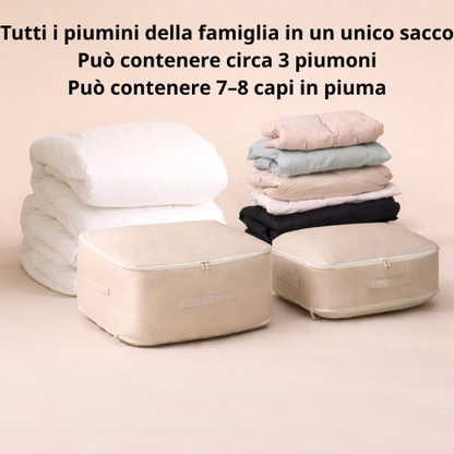 Sacche organizzatrici a compressione automatica per piumoni, vestiti e coperte, impermeabili e resistenti all’umidità (54×42×30 cm)