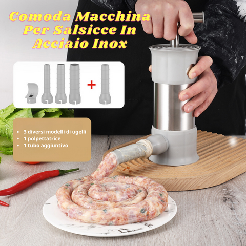 Comoda Macchina Per Salsicce In Acciaio Inox