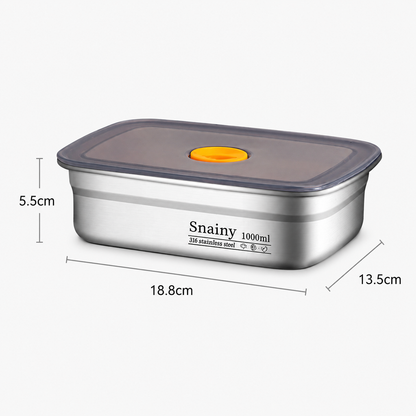 Contenitore sottovuoto in acciaio inox 316 – 1.000 ml (19 × 14 × 5,5 cm)