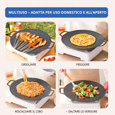 Padella antiaderente multiuso a 6 strati, utilizzabile su piani a induzione