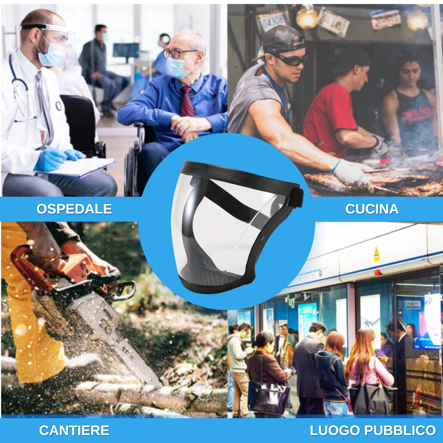 La Visiera Protegge Il Viso Dalle Polveri Sottili E Dalla Nebbia