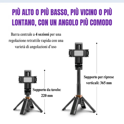 Pocketflex Mini Tripod 2025 📷 Treppiede e selfie stick 3 in 1 con telecomando Bluetooth per catturare momenti indimenticabili