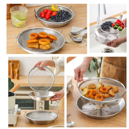 Vassoio scolatutto in acciaio inox 304 stile giapponese – 5 in 1