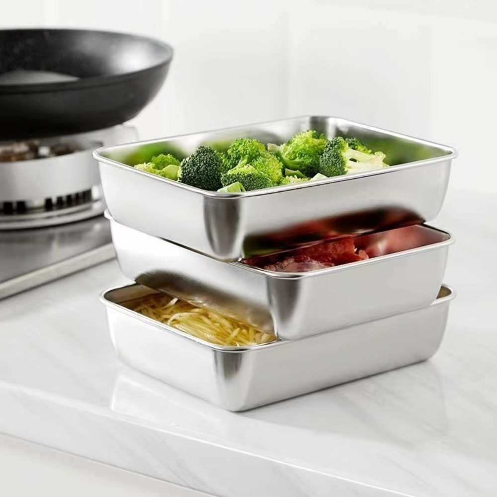 VASSOIO IN ACCIAIO INOX 304 PREMIUM Mantiene gli alimenti freschi fino a 5× più a lungo
