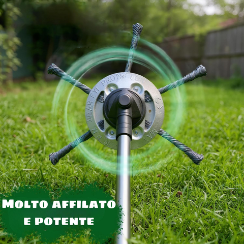Testina per tagliaerba a 6 lame realizzata in acciaio di alta qualità: elimina ogni tipo di erbaccia