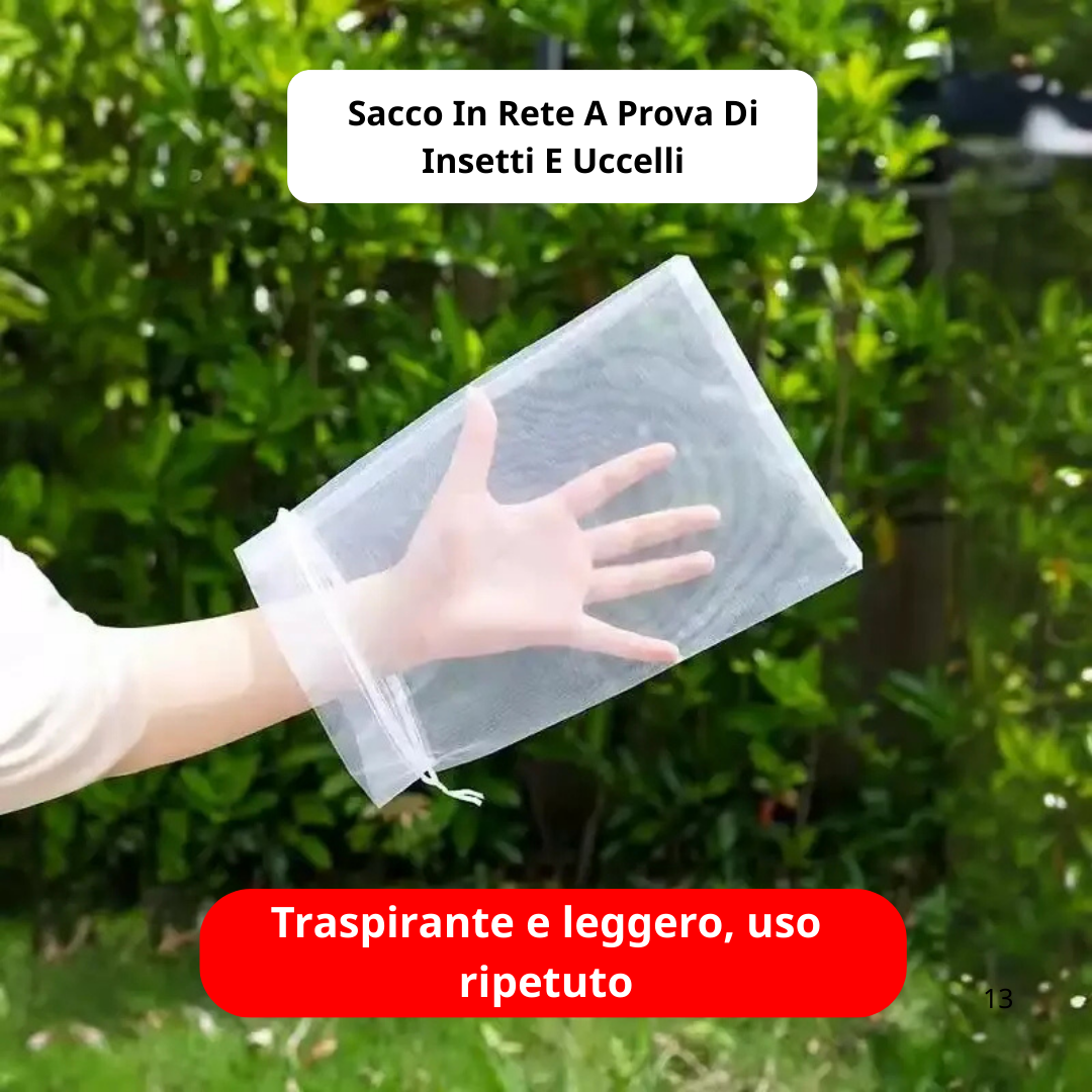 Sacchetti In Rete Traspiranti Riutilizzabili Per Proteggere Frutta E Verdura – Proteggono Da Insetti, Mosche Della Frutta E Uccelli