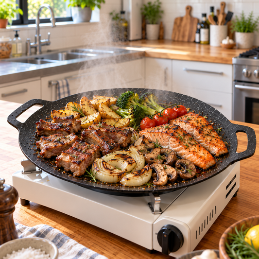 🔥 Piastra Teppan antiaderente a 6 strati, anche per induzione.