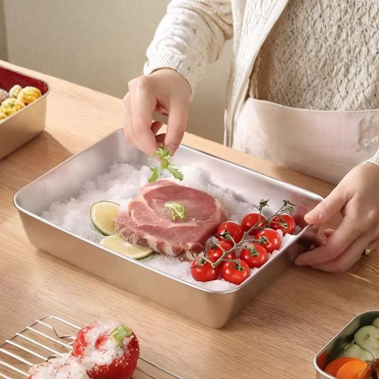 VASSOIO IN ACCIAIO INOX 304 PREMIUM Mantiene gli alimenti freschi fino a 5× più a lungo