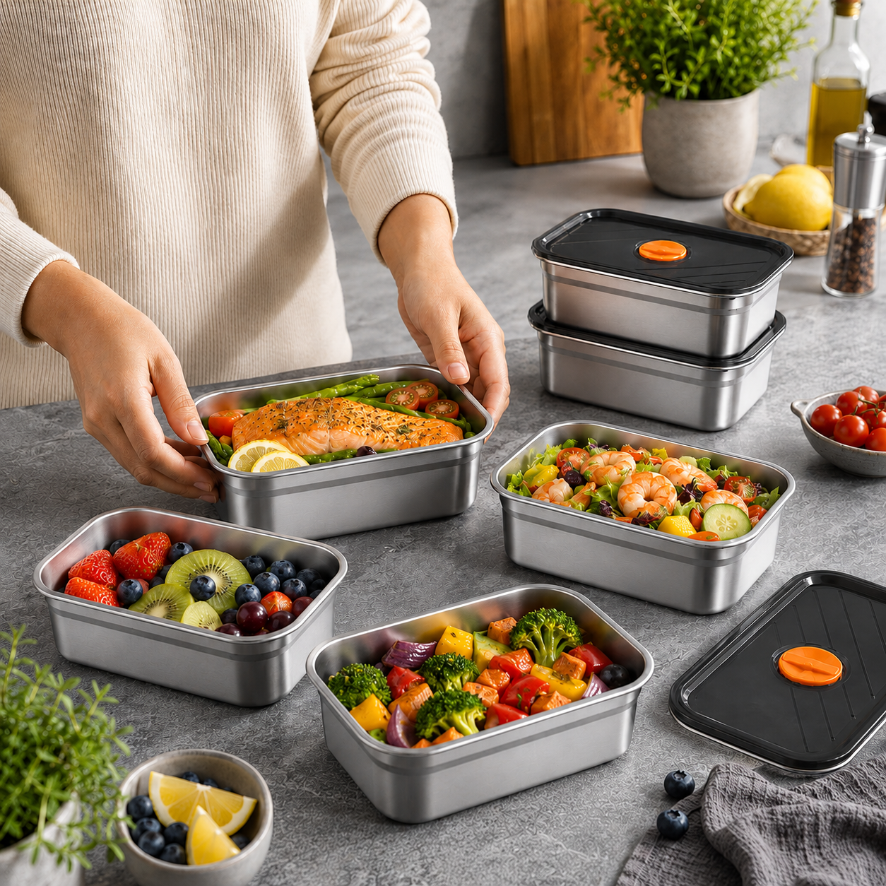 Contenitore Sottovuoto In Acciaio Inox 316 — Conserva 5× Di Più