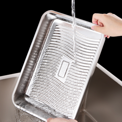 Contenitore ermetico per alimenti in acciaio inox 304 – formato grande (22×15×6 cm)