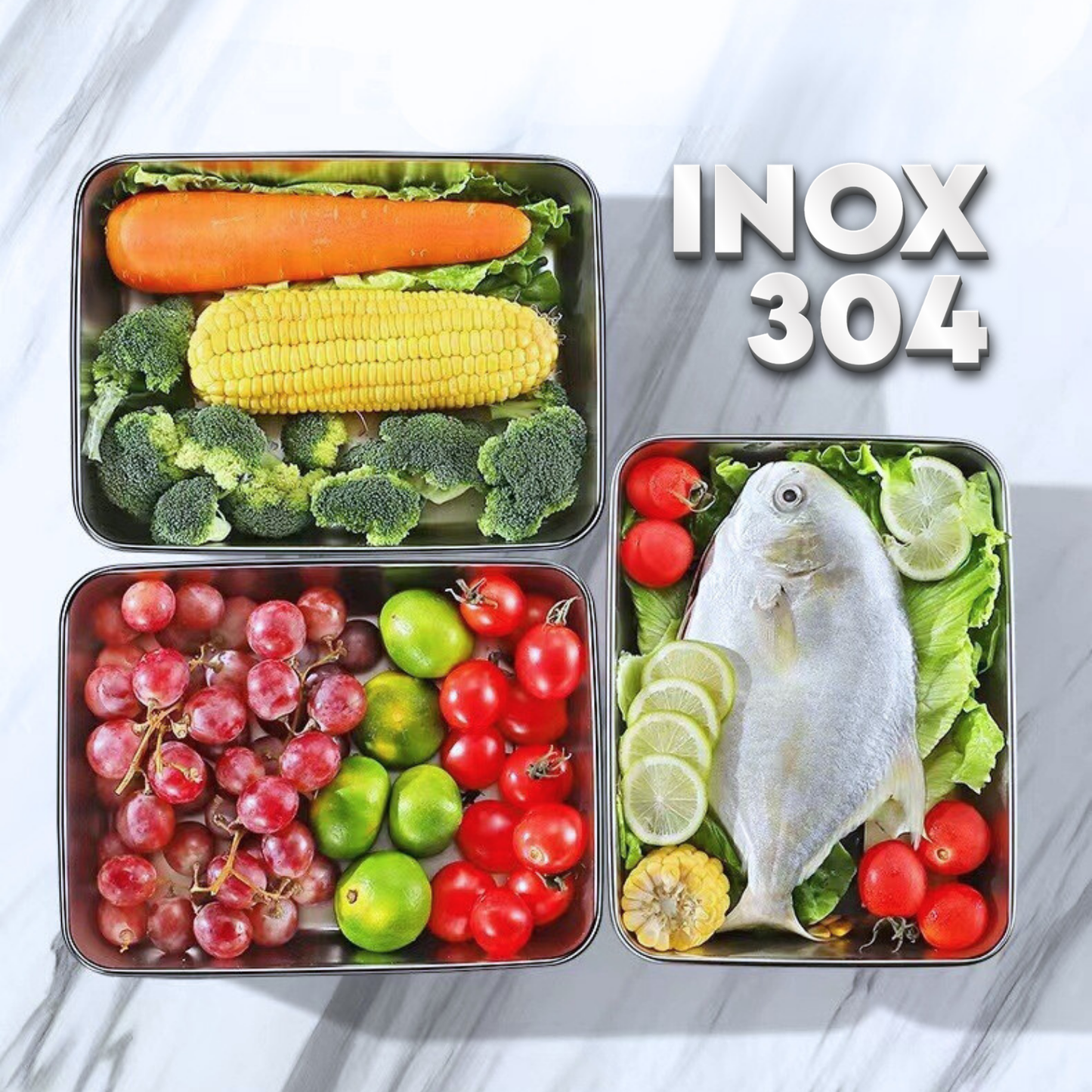 VASSOIO IN ACCIAIO INOX 304 PREMIUM Mantiene gli alimenti freschi fino a 5× più a lungo