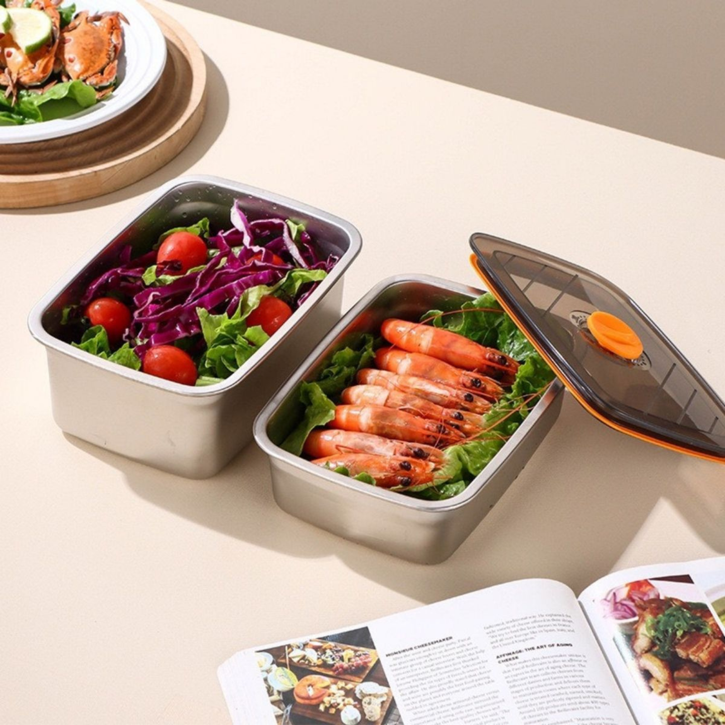 Contenitore Ermetico Sottovuoto 1000ml | Salva-Freschezza | Anti-Odore, Impilabile