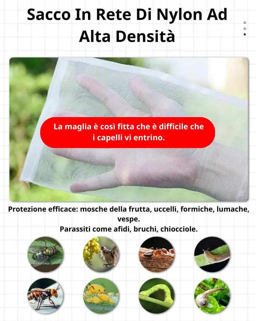 Sacchetti In Rete Traspiranti Riutilizzabili Per Proteggere Frutta E Verdura – Proteggono Da Insetti, Mosche Della Frutta E Uccelli