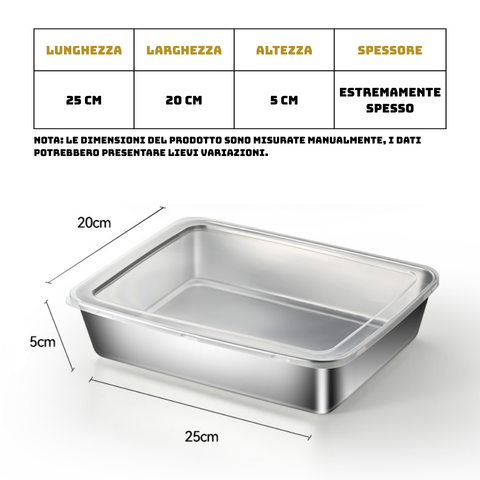 Contenitore Multiuso In Acciaio Inox 304 Con Coperchio In Silicone : Ultraleggero, Sicuro e Salva-Nutrienti