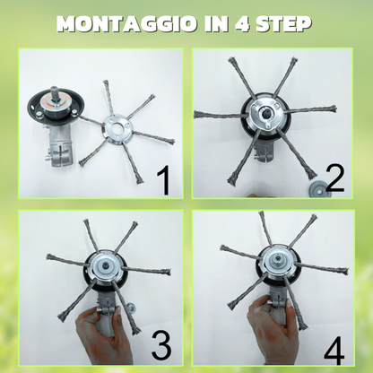 Testa per tosaerba in acciaio