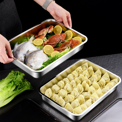 Contenitore ermetico per alimenti in acciaio inox 304 – formato grande (22×15×6 cm)