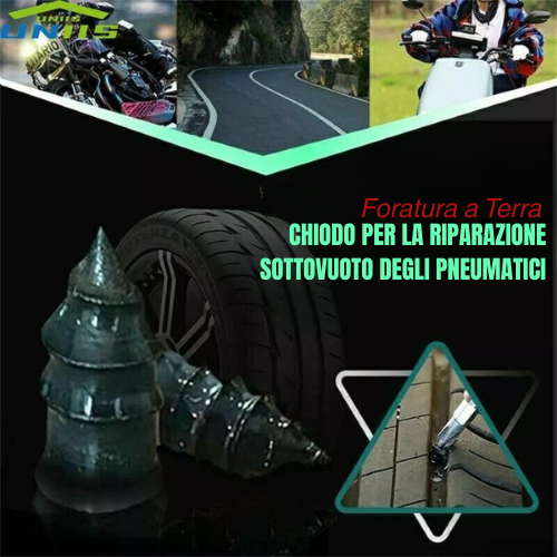Kit 40 Chiodi in Gomma per Pneumatici Tubeless (con Cacciavite) — Riparazione Rapida Senza Smontare la Ruota
