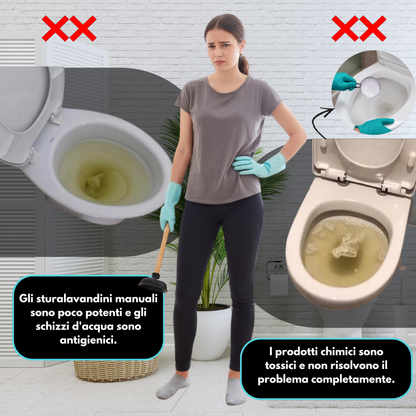 POTENTE COMPRESSORE D'ARIA PER STURARE I WC, SENZA BISOGNO DI CHIAMARE L'IDRAULICO