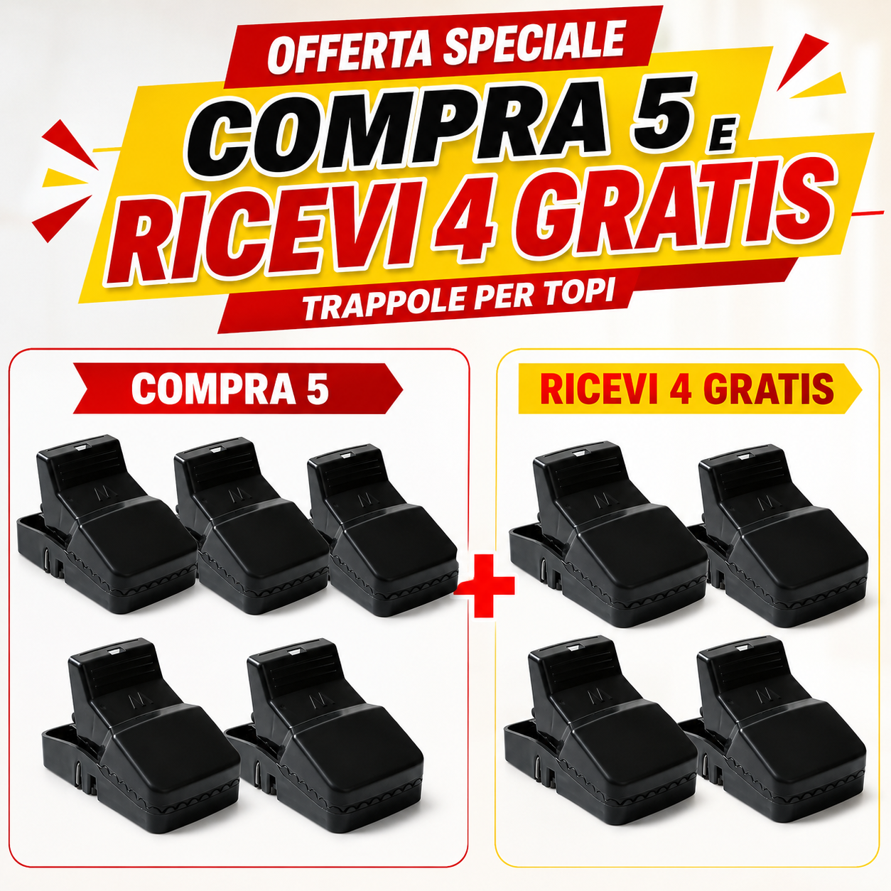 ✨ BestSeller™ – Trappola a Scatto per Topi – Robusta e ad Alta Resistenza