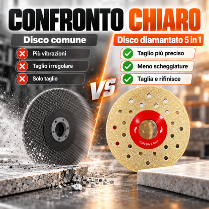Disco Diamantato 5 in 1 – Taglia, Leviga e Rifinisce