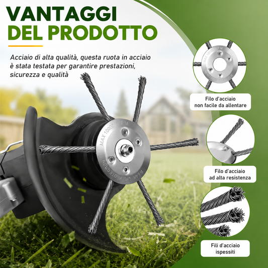 La Testa Del Tagliaerba Ha 6 Rami Intrecciati Con Filo D'Acciaio Resistente