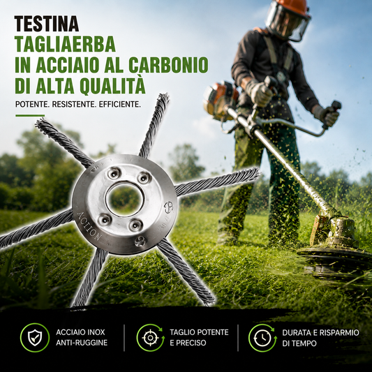 Testina tagliaerba in acciaio al carbonio – potente, resistente, universale