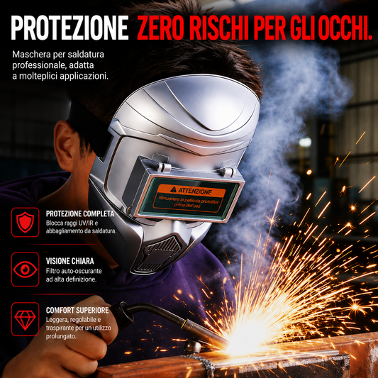 Maschera Per Saldatura Auto-Oscurante True Color Resistente A 130℃ Con Alimentazione Solare