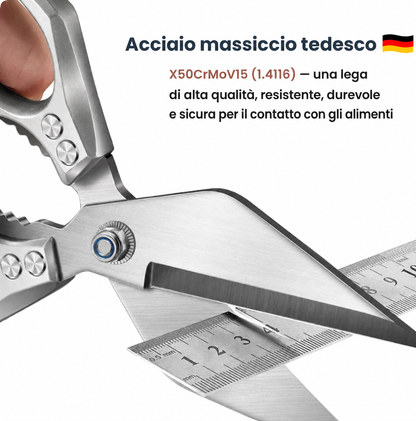 Cesoie da cucina tagliaossa con lama a diamante, in acciaio inox tedesco di alta qualità