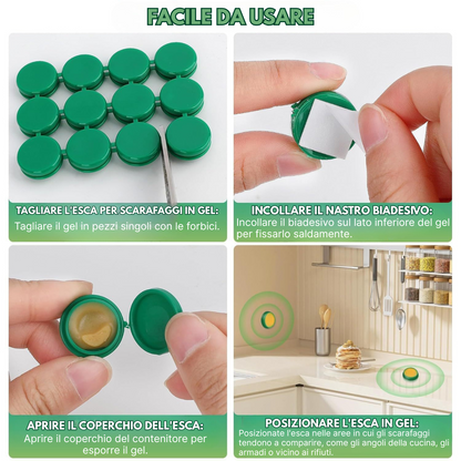 Set Di Esche Biologiche Per Scarafaggi – Azione Rapida, Senza Odore, Non Tossico, Sicuro Per Bambini E Animali Domestici