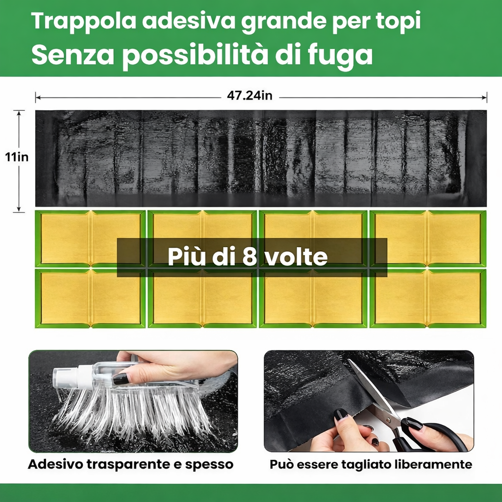 🇮🇹 Trappole Adesive Professionali – Extra Grandi per Catturare Più Velocemente