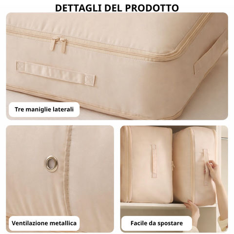 Sacche organizzatrici a compressione automatica per piumoni, vestiti e coperte, impermeabili e resistenti all’umidità (54×42×30 cm)