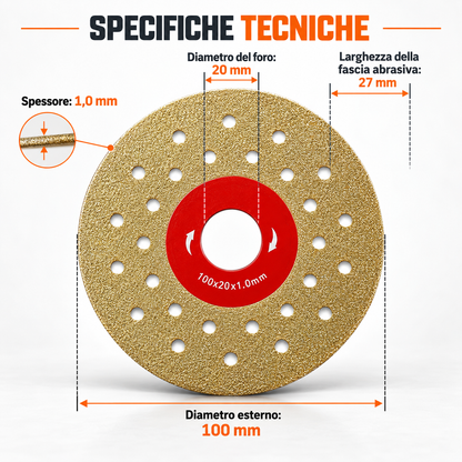 Disco Diamantato 5 in 1 – Taglia, Leviga e Rifinisce