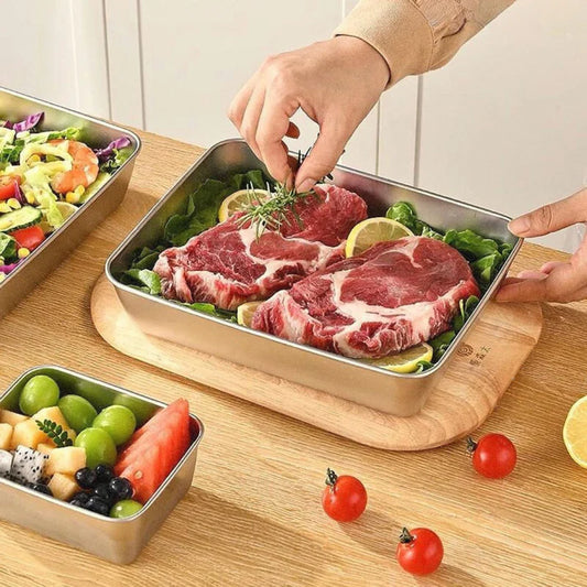 Scatole per la conservazione degli alimenti, teglia rettangolare (25x20x5cm)