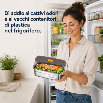 Contenitore sottovuoto in acciaio inox 316 – 1.000 ml (19 × 14 × 5,5 cm)