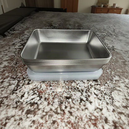 Vaschette ermetiche in acciaio inox 304 — più ordine e pulizia in frigorifero (20 × 25 × 5 cm)