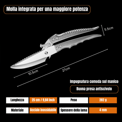 Forbici Smontabili Per Tagliare Ossa Di Pollo, Forbici Da Cucina Multifunzione In Acciaio Inossidabile, Affilate E Robuste (Colore Argento)