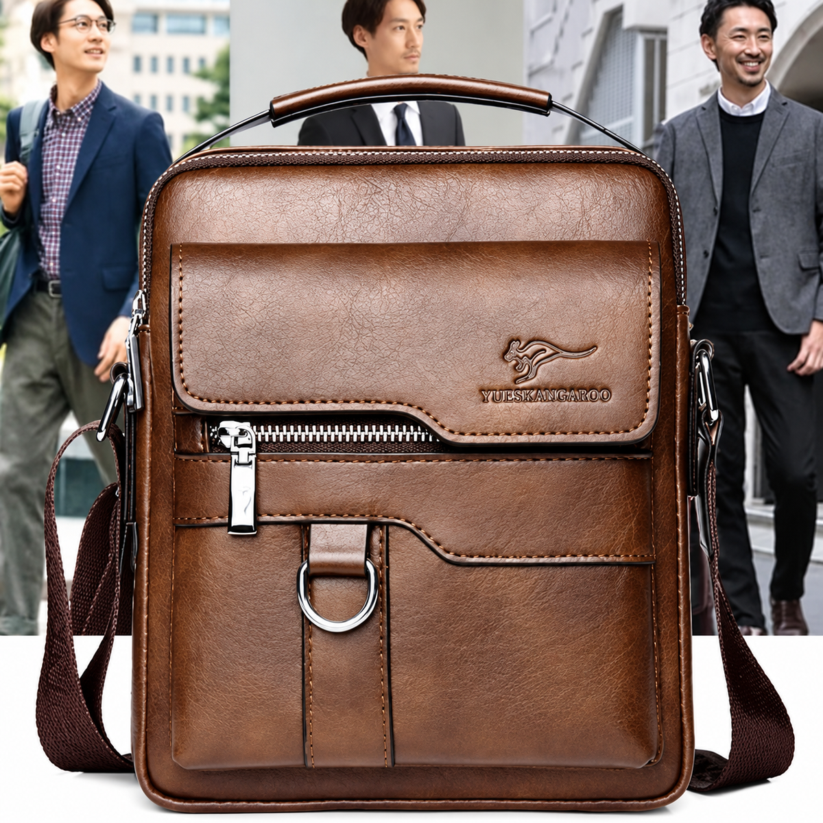 Borsa A Tracolla Da Uomo In Pelle Vintage