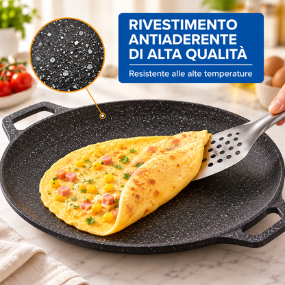 Padella antiaderente multiuso a 6 strati, compatibile con piani a induzione.