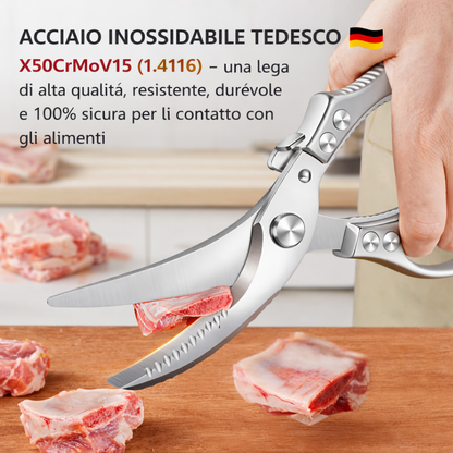 Forbici Professionali in Acciaio Inox - Ideali per Carne, Ossa, Pesce e molto altro