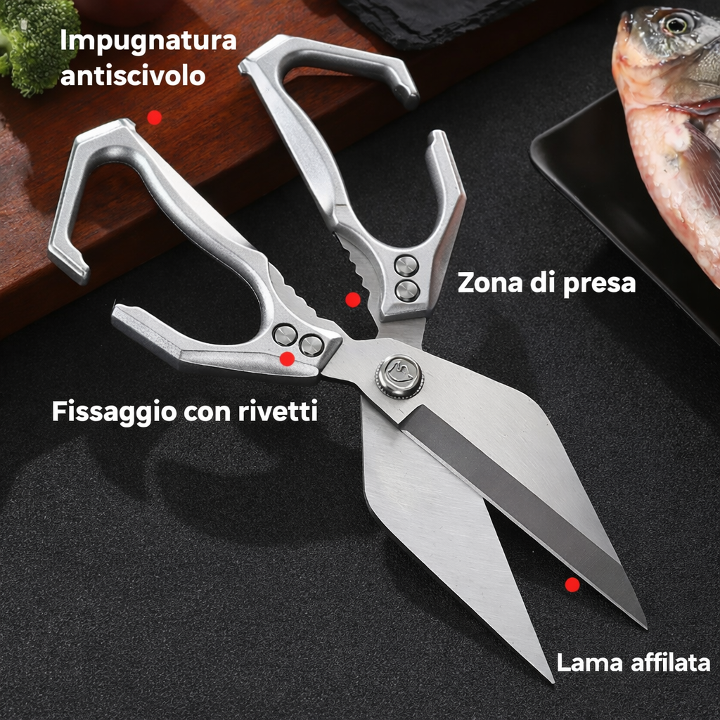 Forbici grandi con lama a forma di diamante, realizzate in acciaio inox massiccio importato dalla Germania