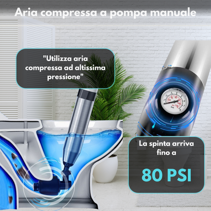 POTENTE COMPRESSORE D'ARIA PER STURARE I WC, SENZA BISOGNO DI CHIAMARE L'IDRAULICO