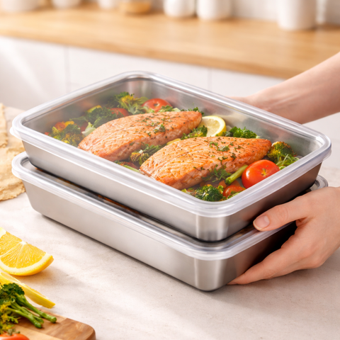 Contenitori in acciaio inox 304 - Conservazione sicura ed elegante.