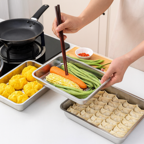 Contenitore ermetico per alimenti in acciaio inox 304 – formato grande (22×15×6 cm)
