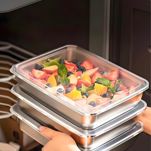 Contenitore per alimenti in acciaio inox 304 che mantiene il cibo fresco fino a 4 settimane