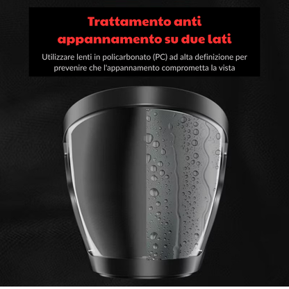 Maschera con visiera per la protezione completa di viso e occhi: Blocca efficacemente polveri sottili e agenti nocivi esterni