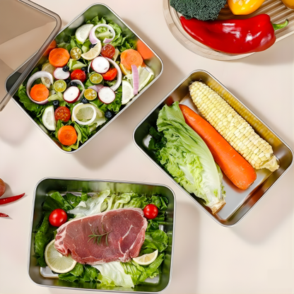 Contenitore per alimenti in acciaio inox 304 che mantiene il cibo fresco fino a 4 settimane