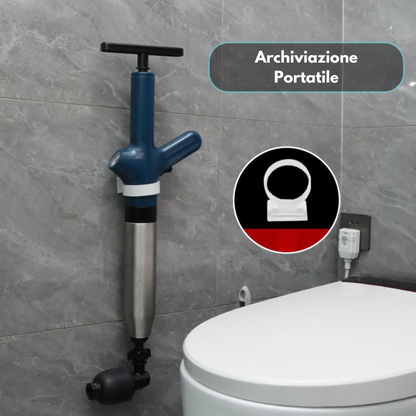POTENTE COMPRESSORE D'ARIA PER STURARE I WC, SENZA BISOGNO DI CHIAMARE L'IDRAULICO