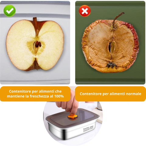 Contenitore per alimenti in acciaio 316 + sottovuoto – Freschezza garantita al 100%