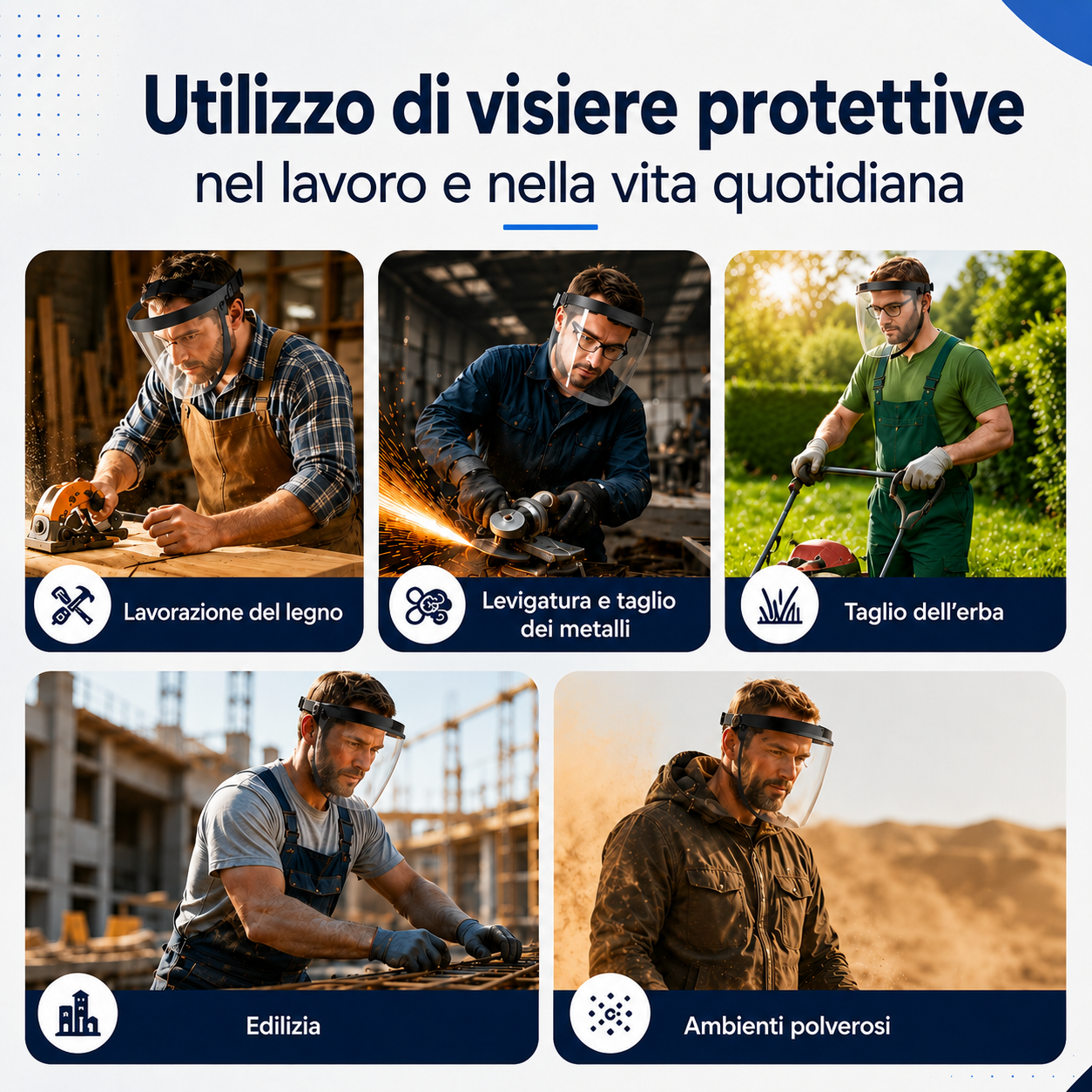 Maschera Protettiva Integrale Antifog, Antiurto e Comoda da Indossare Tutto il Giorno
