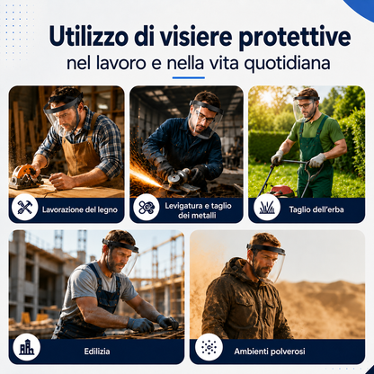 Maschera Protettiva Integrale Antifog, Antiurto e Comoda da Indossare Tutto il Giorno